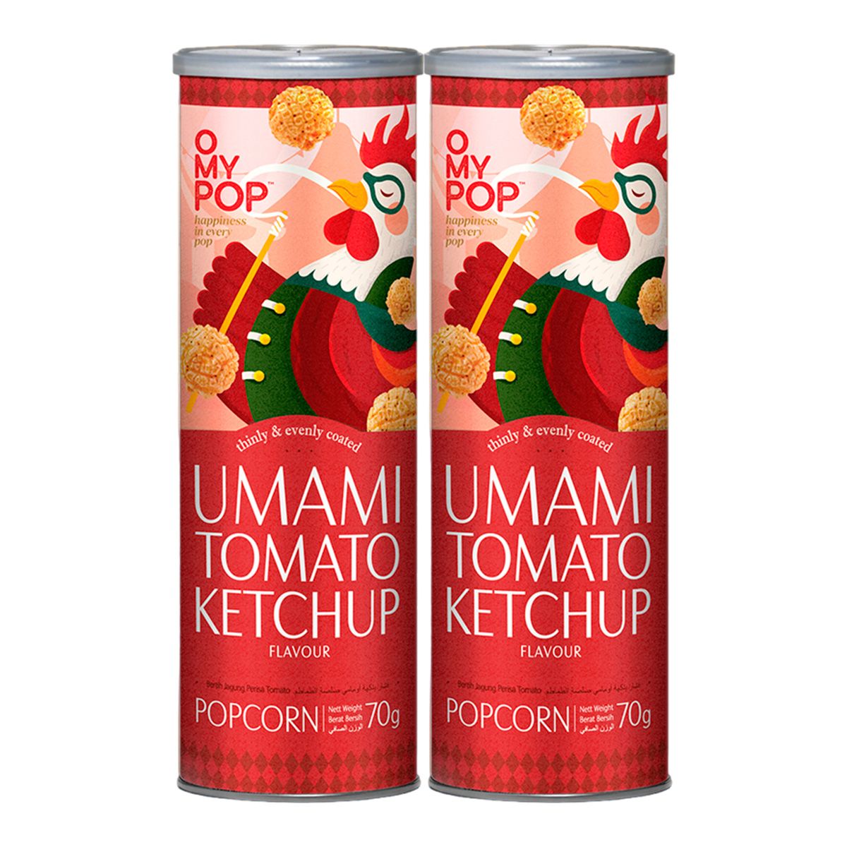 Попкорн Umami со вкусом томатного кетчупа Omypop, 70 г х 2 шт