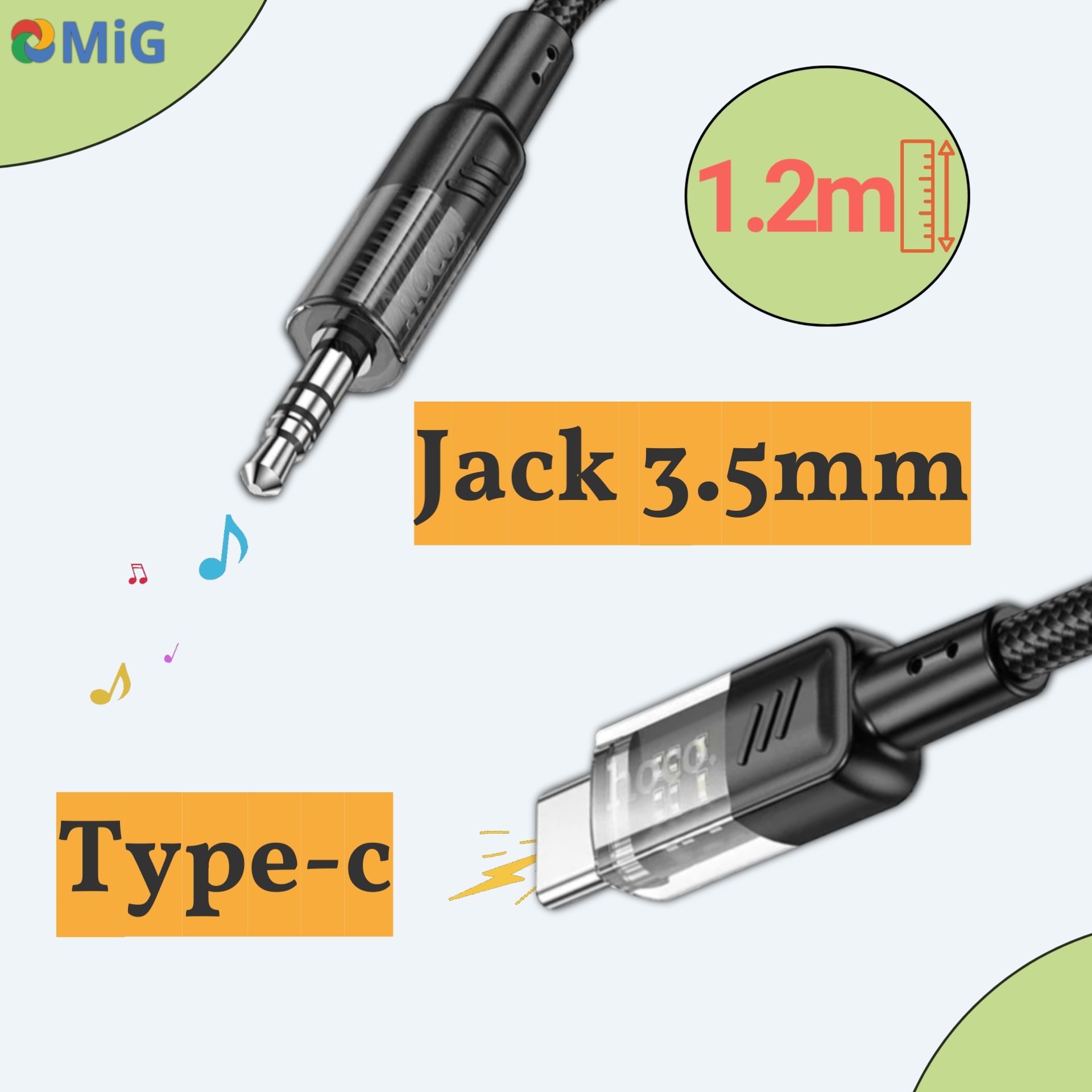 КабельHOCOUPA27Type-CнаJack3.5mm(male,TRS)AUX,1.2метрачерный,дляавтомобильнойстереосистемы,наушников,колонок,телефона