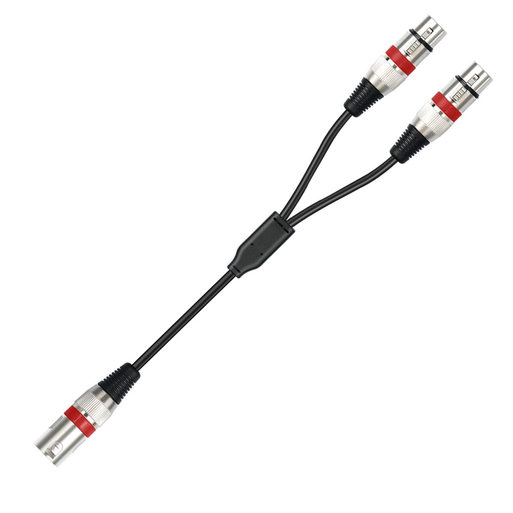 КабельXLR3-pin:1мамана2гнезда-красный