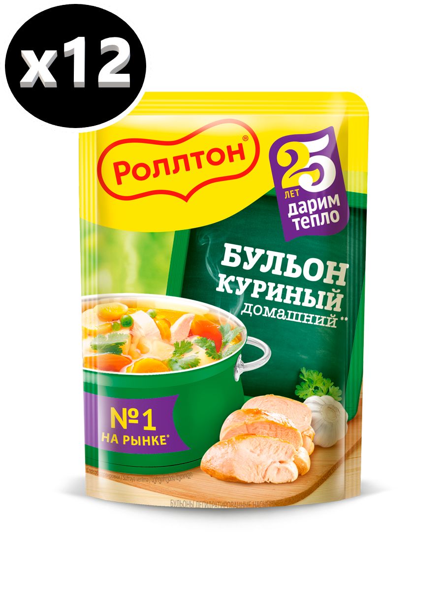 РоллтонБульонКуриныйдомашний,90гх12шт