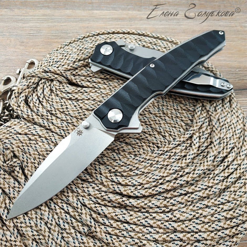 FIVEPROСкладнойножфлипперВаран-2blackстальD2клинок9,5см