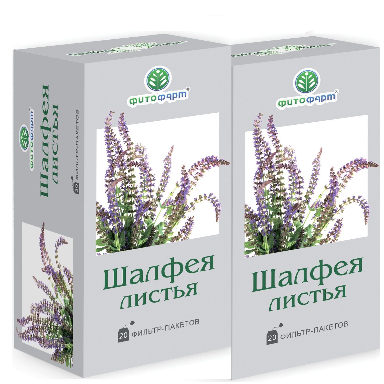 Чайный напиток травяной Шалфея листья ф/п 1,5г 2 пачки/ 40 пакетиков Фитосбор, фиточай, травяной сбор