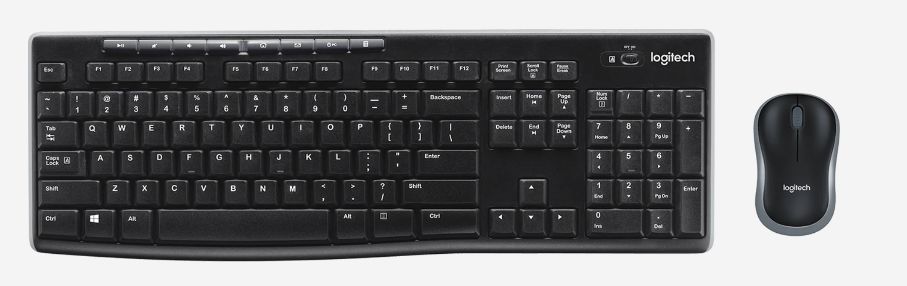 Logitech Комплект мышь + клавиатура беспроводная MK270, Русская раскладка, черный