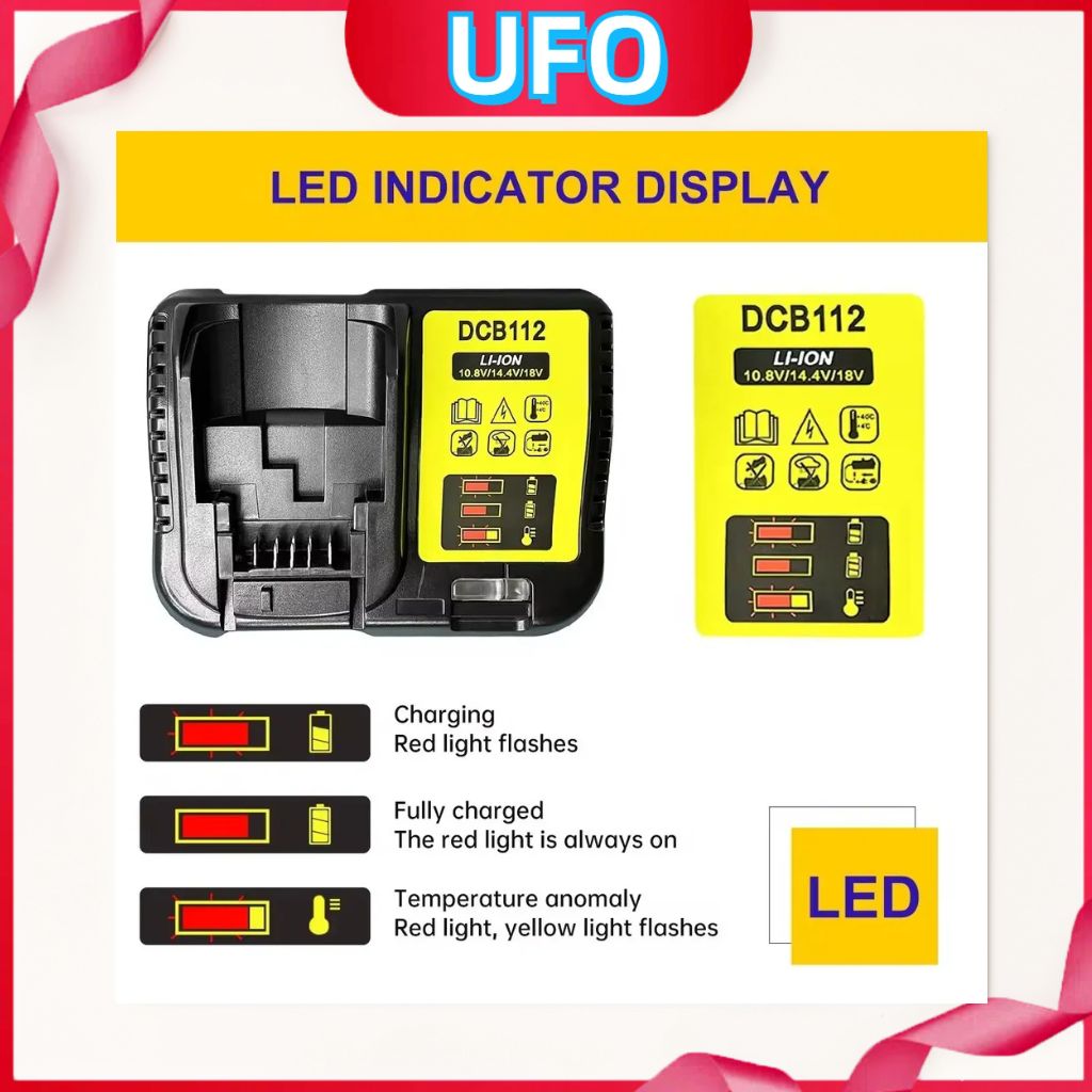 УниверсальноезарядноеустройстводляэлектроинструментаDeWaltDcb101Dcb200Dcb140DCB112(10,8В12В14,4В18В20В)