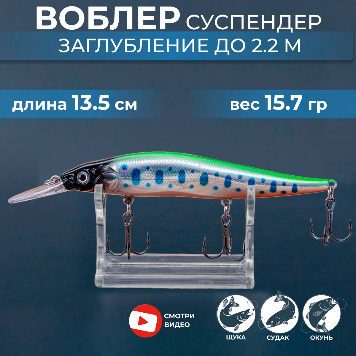 Суспендерзаглублениедо2.2м(13,5см.15,7гр.)ProberosSPConceptVISIONONETEN.Минноувоблердлярыбалки