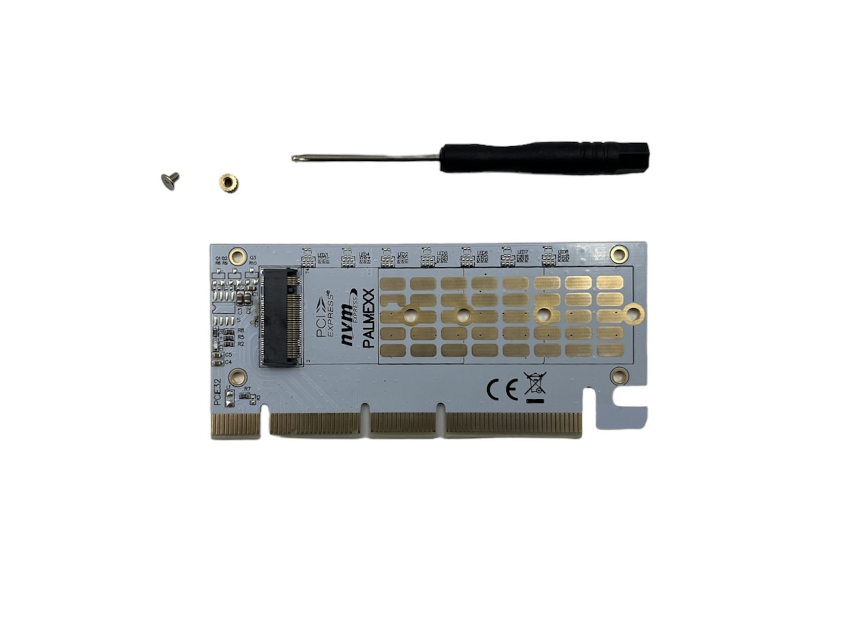 Адаптер PALMEXX для M.2 NVMe в слот PCI-E 3.0 x4 x8 x16, 2230/2242/2260/2280