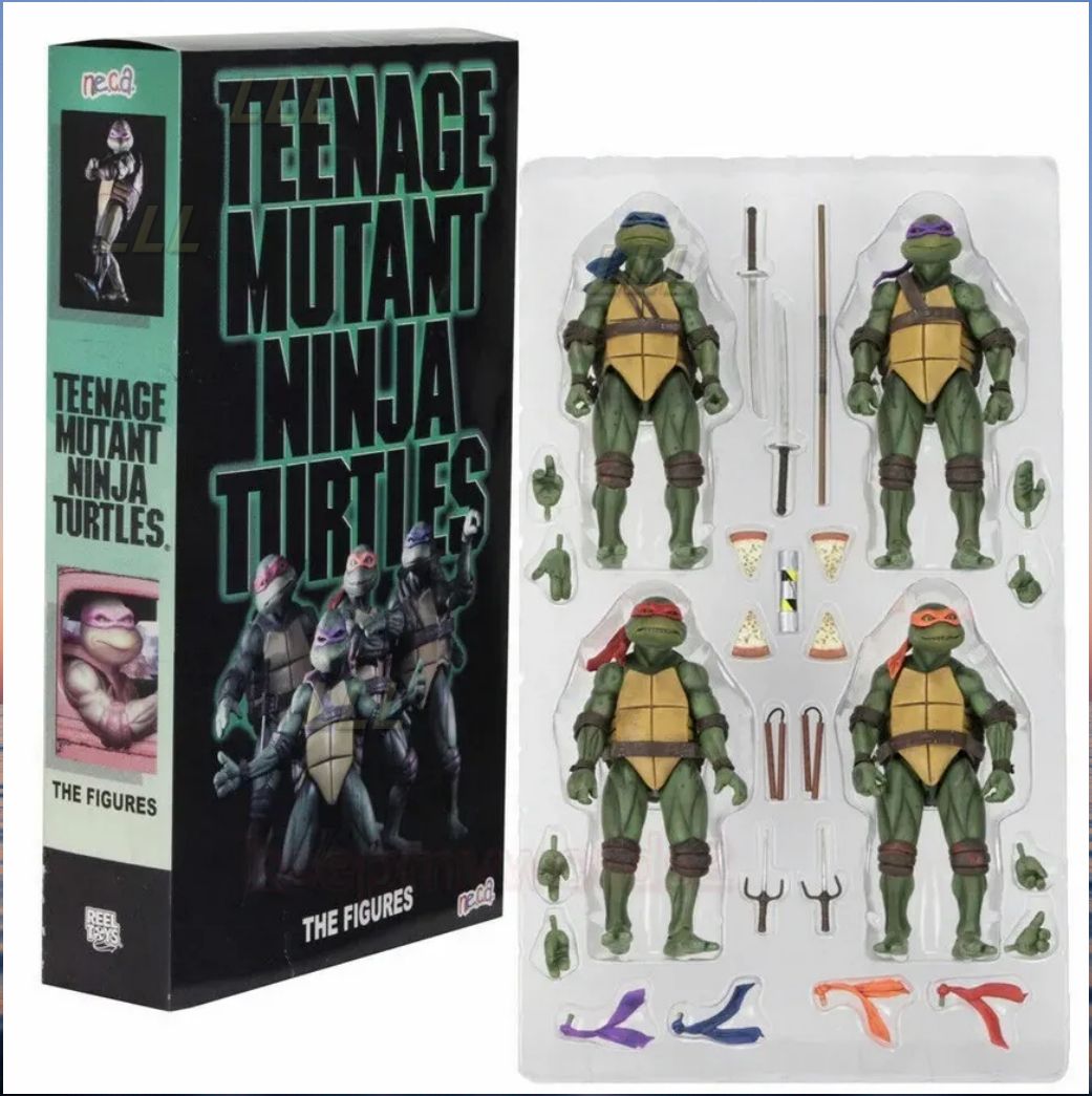 НаборфигурокЧерепашкиНиндзяTMNT4шт(18см,коробка)
