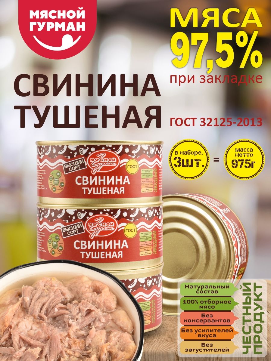 Тушенка Свинина тушеная ГОСТ