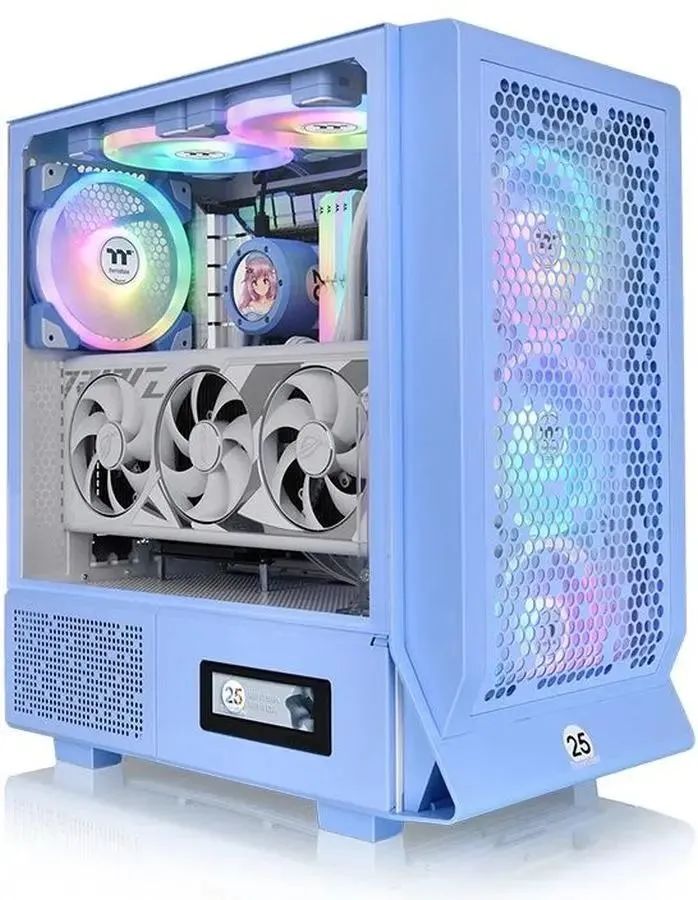 Thermaltake Компьютерный корпус Корпус Thermaltake Ceres 330 TG ARGB Hydrangea синий без БП, синий (CA-1Y2-00MFWN-00)