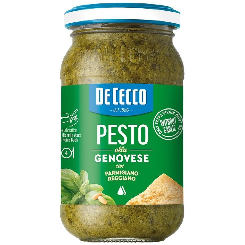 Соус DE CECCO PESTO ALLA GENOVESE Песто с базиликом, кедровыми орехами 190г