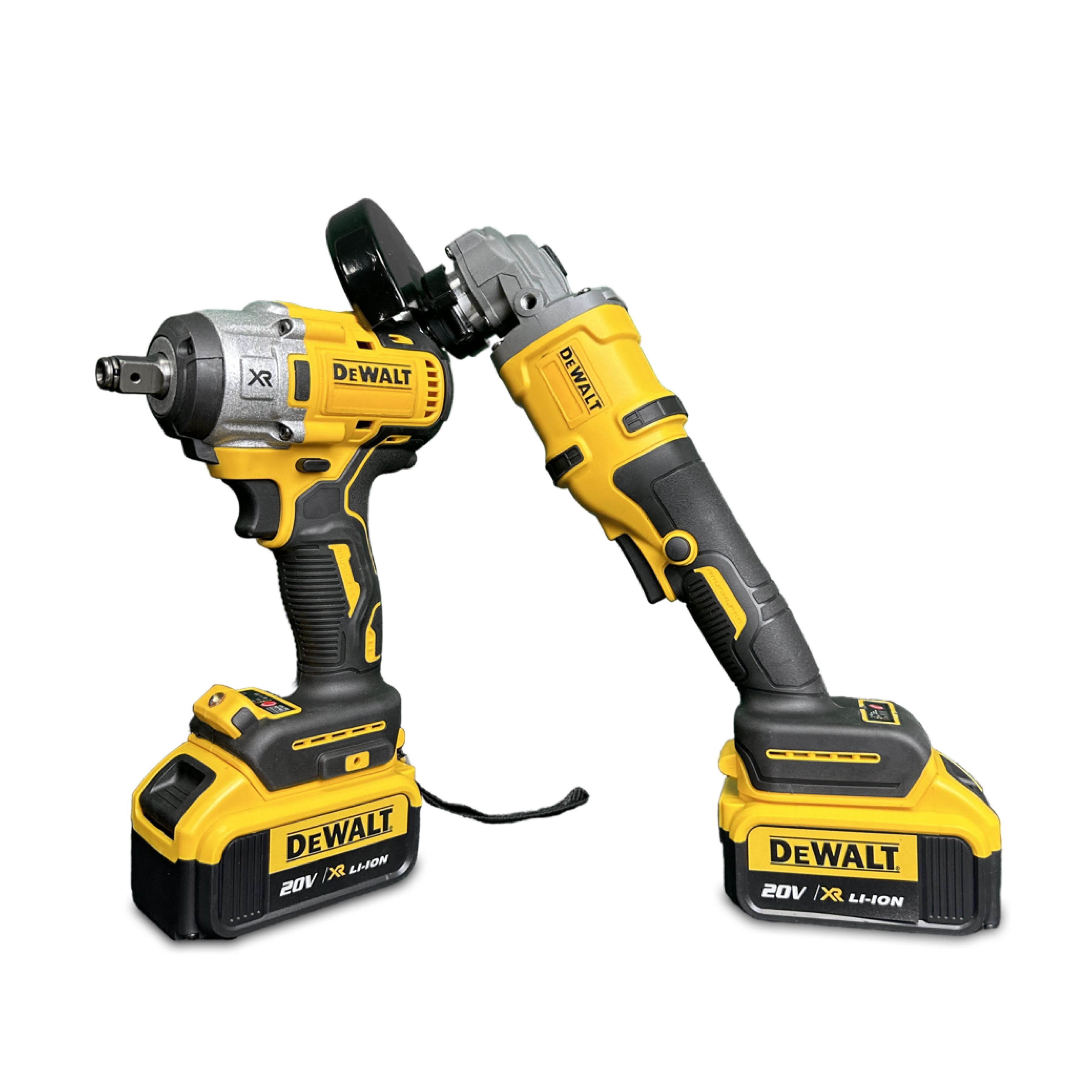 DeWalt Гайковёрт Аккумуляторный Ударный 20v + Болгарка УШМ 125мм бесщеточная Набор инструмента 2в1 Девольт