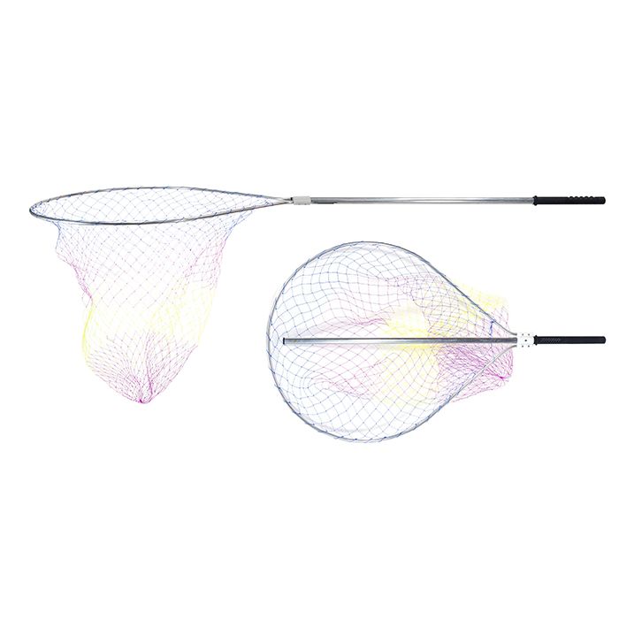 Подсачек плавающий Овал 80х70 см большой алюмин. сетка L210 см