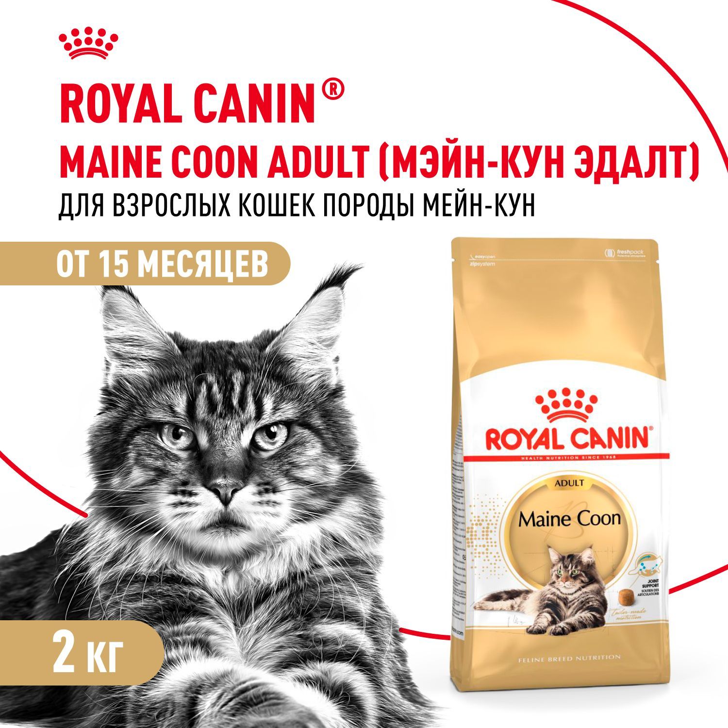 Сухой корм для кошек Royal Canin для породы мейн кун, 2 кг