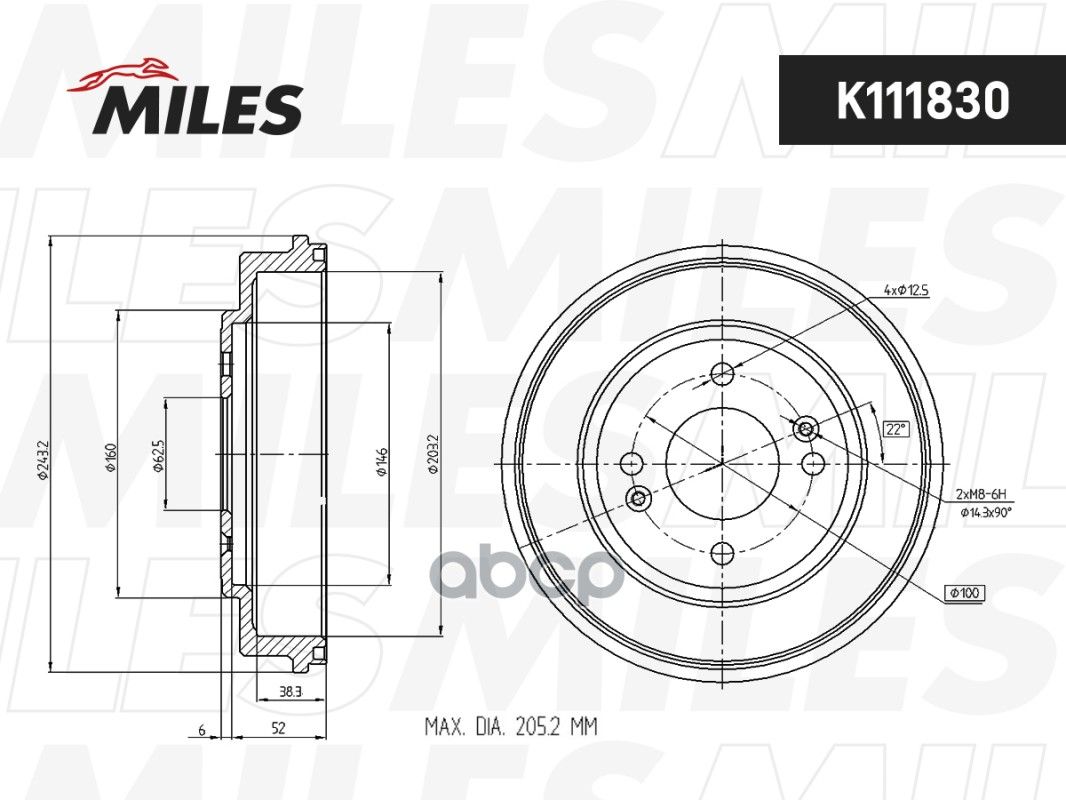 Барабан Тормозной Hyundai Getz 02- С Abs Miles арт. K111830