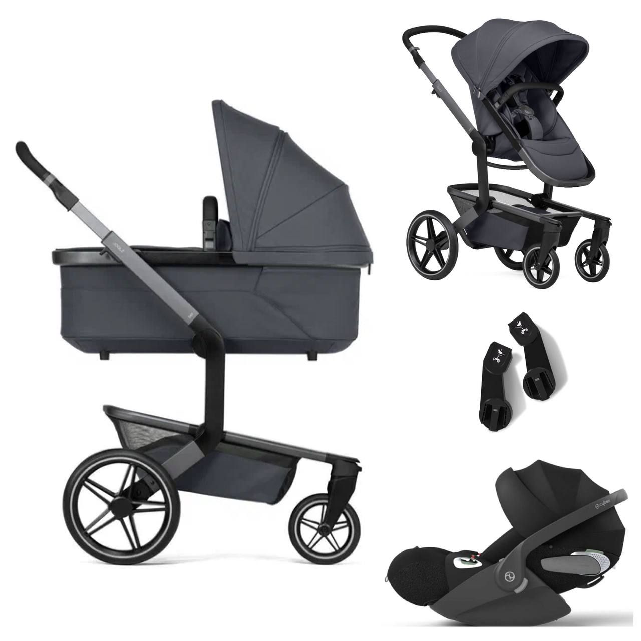 Коляска 3 в 1 JOOLZ DAY5 Stone Grey c автокреслом Cybex Cloud T i-Size Sepia Black