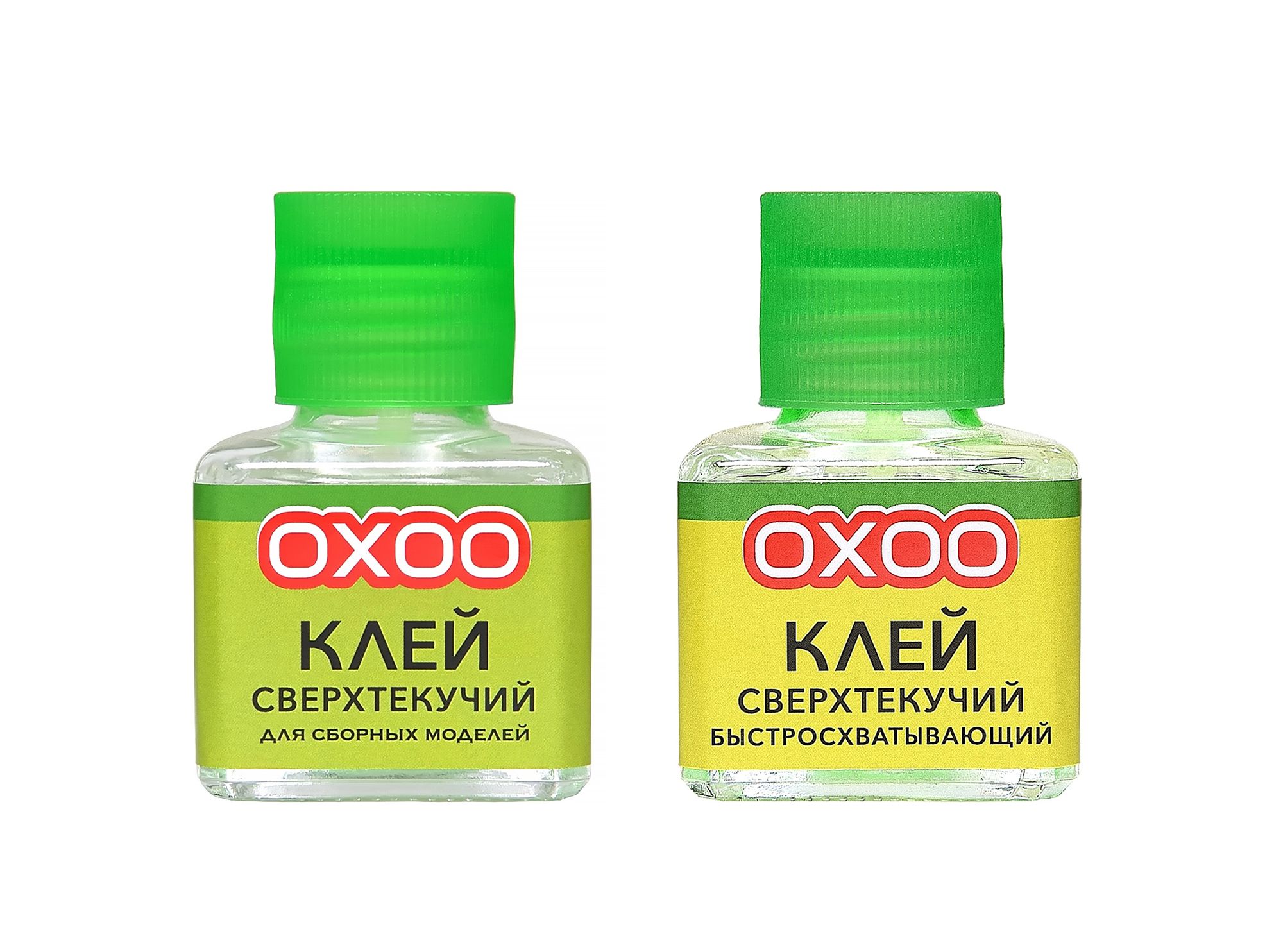 OXOO Клей Сверхтекучий + Сверхтекучий быстросхватывающий, Для сборных моделей, 40 мл