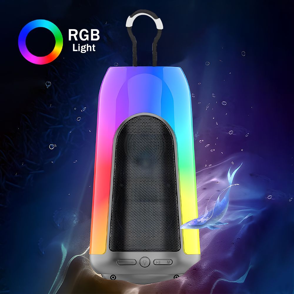 Bluetooth колонка мини портативный беспроводной динамик с RGB-подсветкой,серый