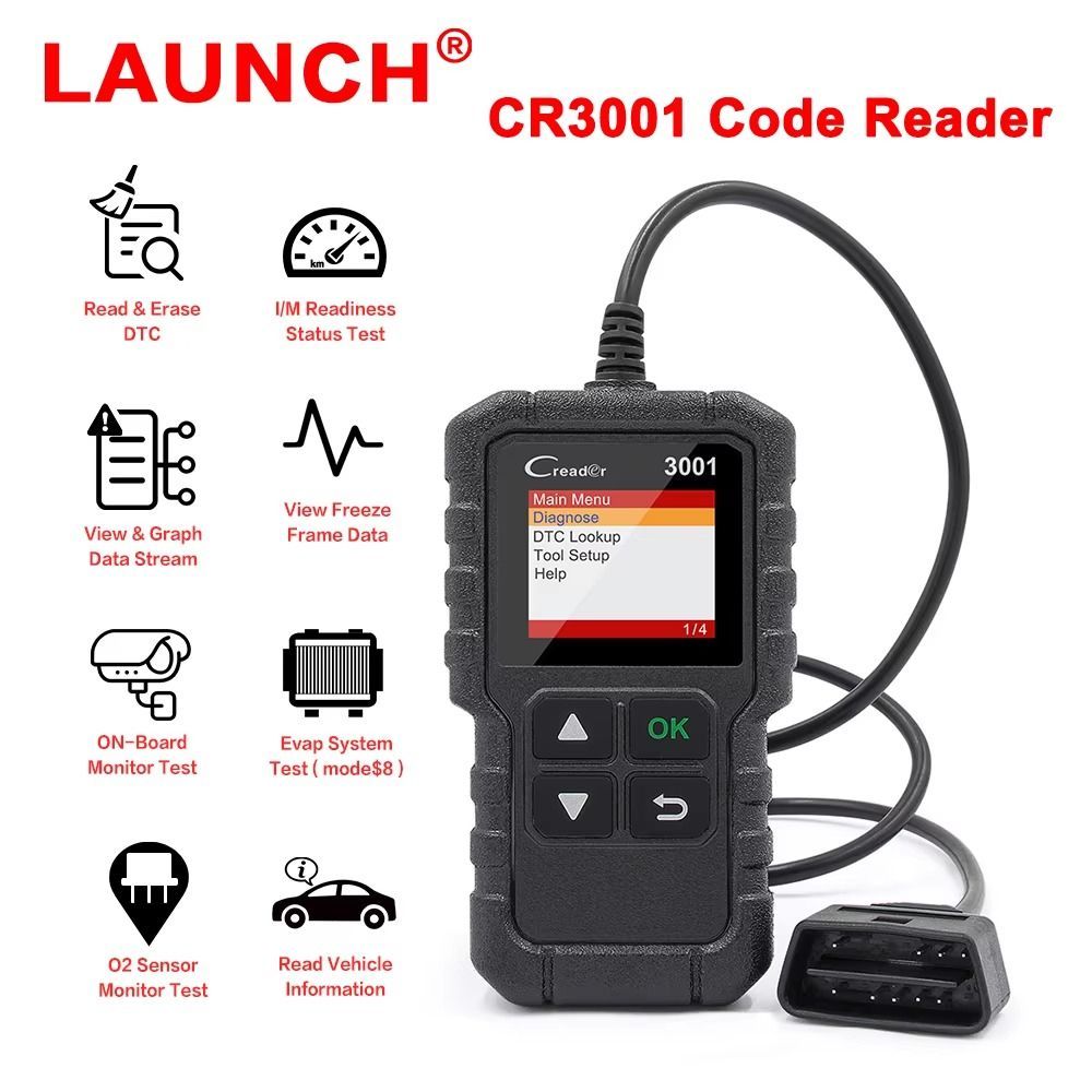 LAUNCH X431 CR3001 автоматический полный OBD2 OBDII считыватель кодов obd2 сканер