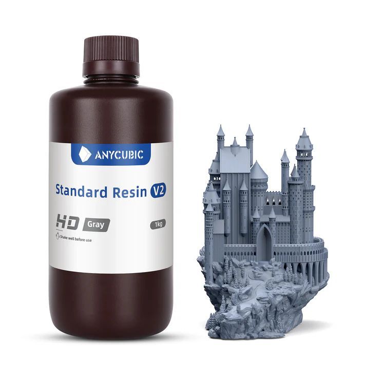 Фотополимерная смола Anycubic Standard Resin V2 HD (Grey/1кг) Серая HD