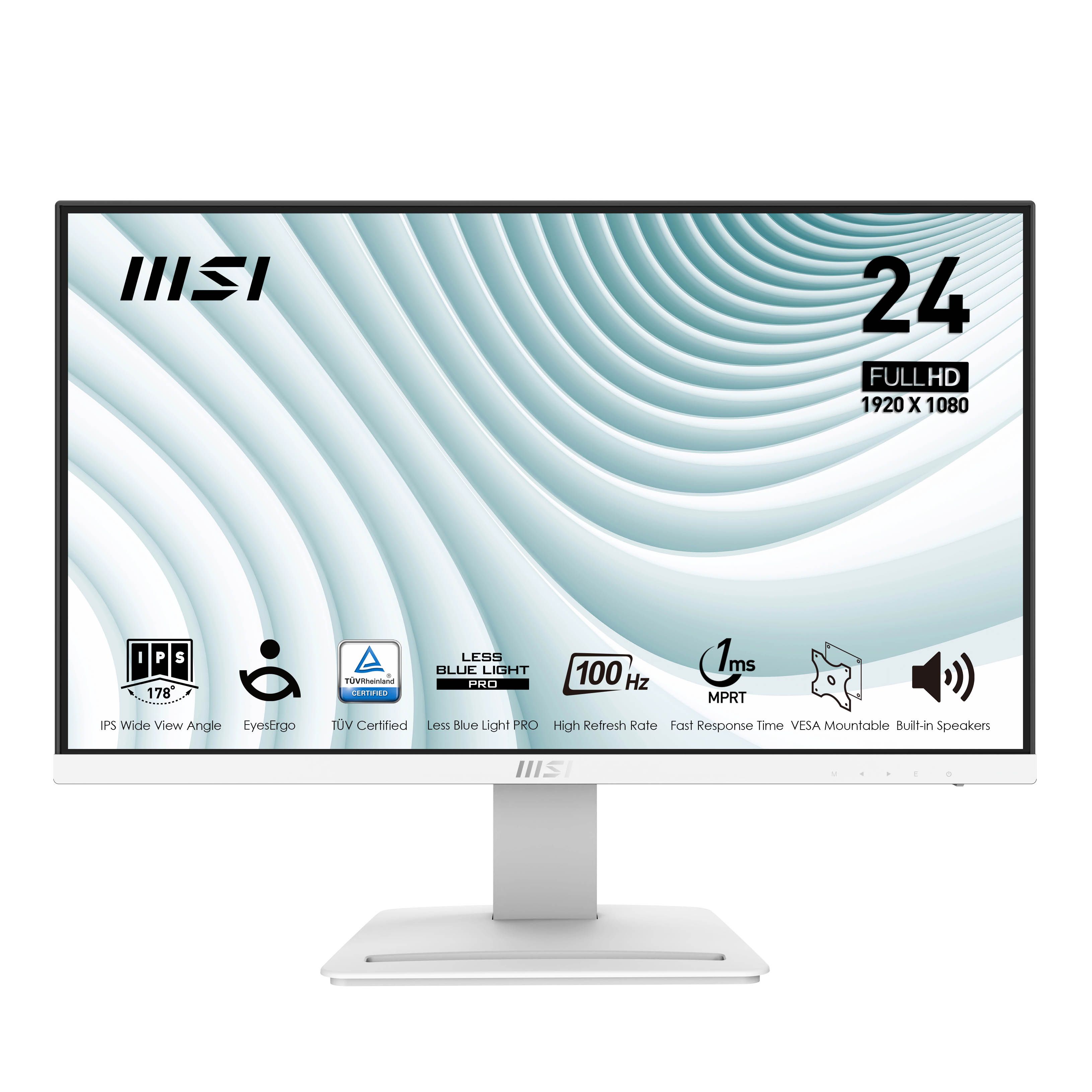 MSI 23.8" Монитор MP243XW, IPS, 1920x1080, 100 Гц, белый