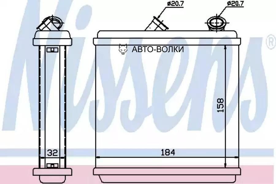 Радиатор отопителя OPEL ASTRA F 91 14 NISSENS 72635