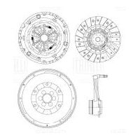 Сцепление в сборе для а/м VW Passat B6 (05-) 2.0TDI (с компен. износа) (с гидр. муфт и двухмасс. мах TRIALLI FR1817