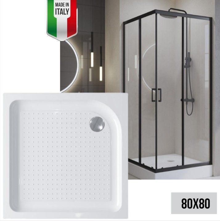 Поддон для душа Belbagno 80х80 акрил, TRAY-BB-A-80-15-W