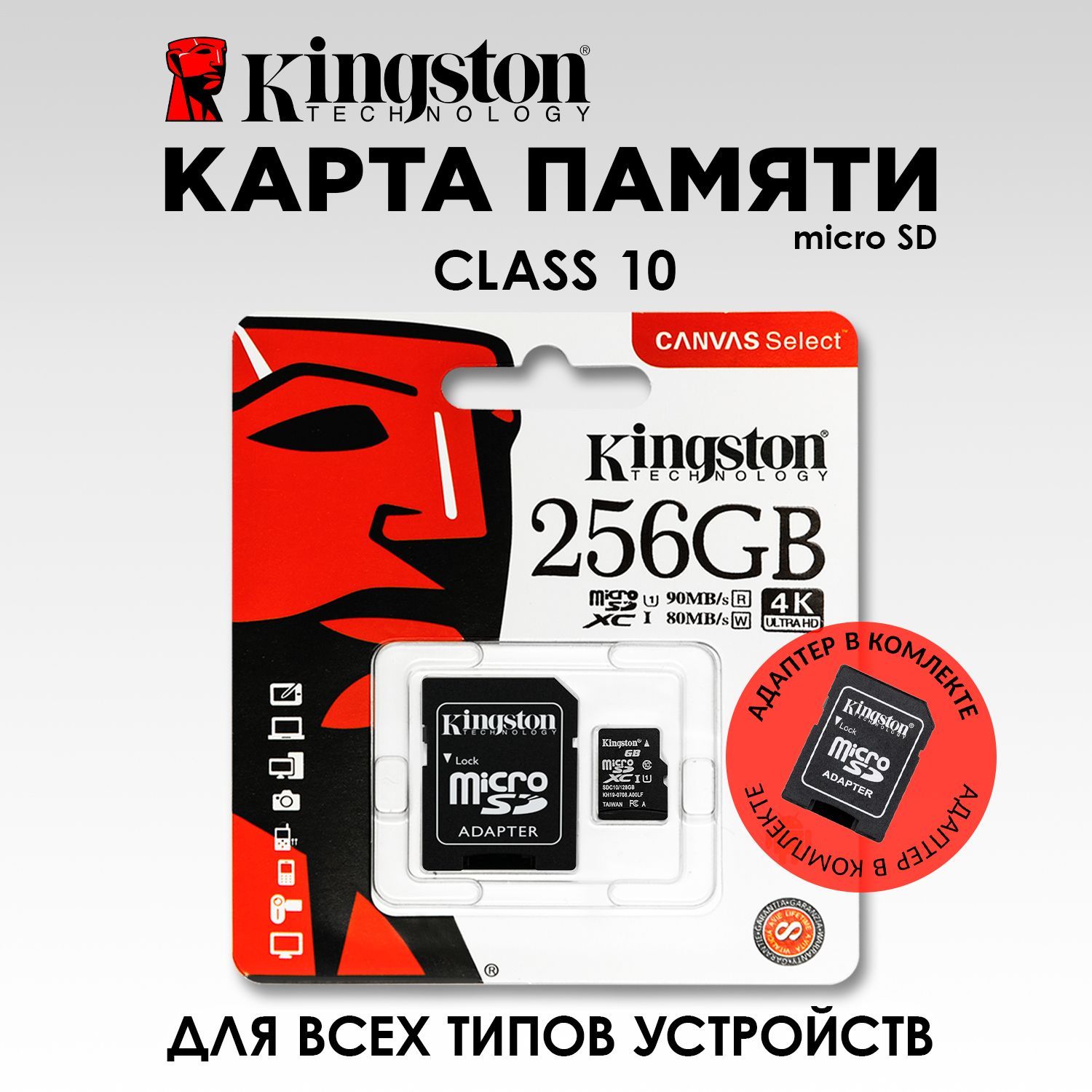 КартапамятиCanvasSelect256ГБ/MicroSDсадаптером