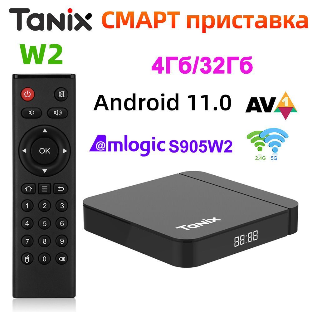 TanixW2AmlogicS905W2Андроид11.04Гб/32Гбсмарттвприставка