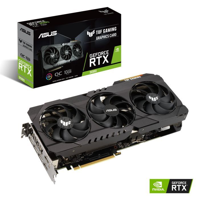 ASUSВидеокартаGeForceRTX308010ГБ(TUF-RTX3080-O10G-V2-GAMING),LHR