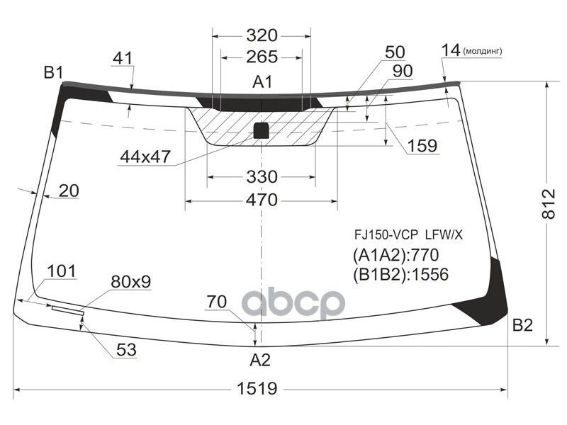 XYG Стекло лобовое Toyota Land Cruiser Prado (J150) 09-20 / Lexus GX 09-19