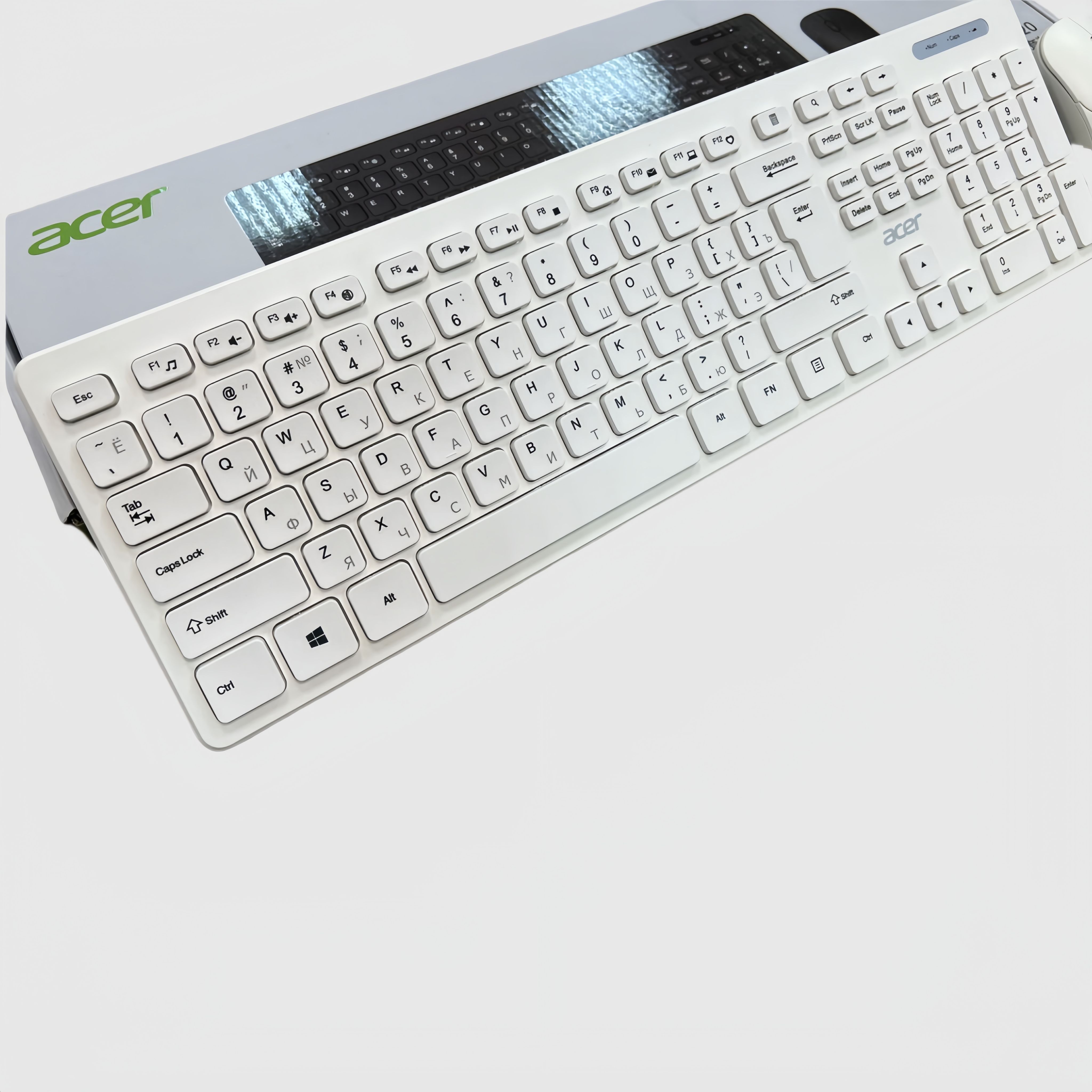 Acer Комплект мышь + клавиатура беспроводная OAK920, Русская раскладка, белый