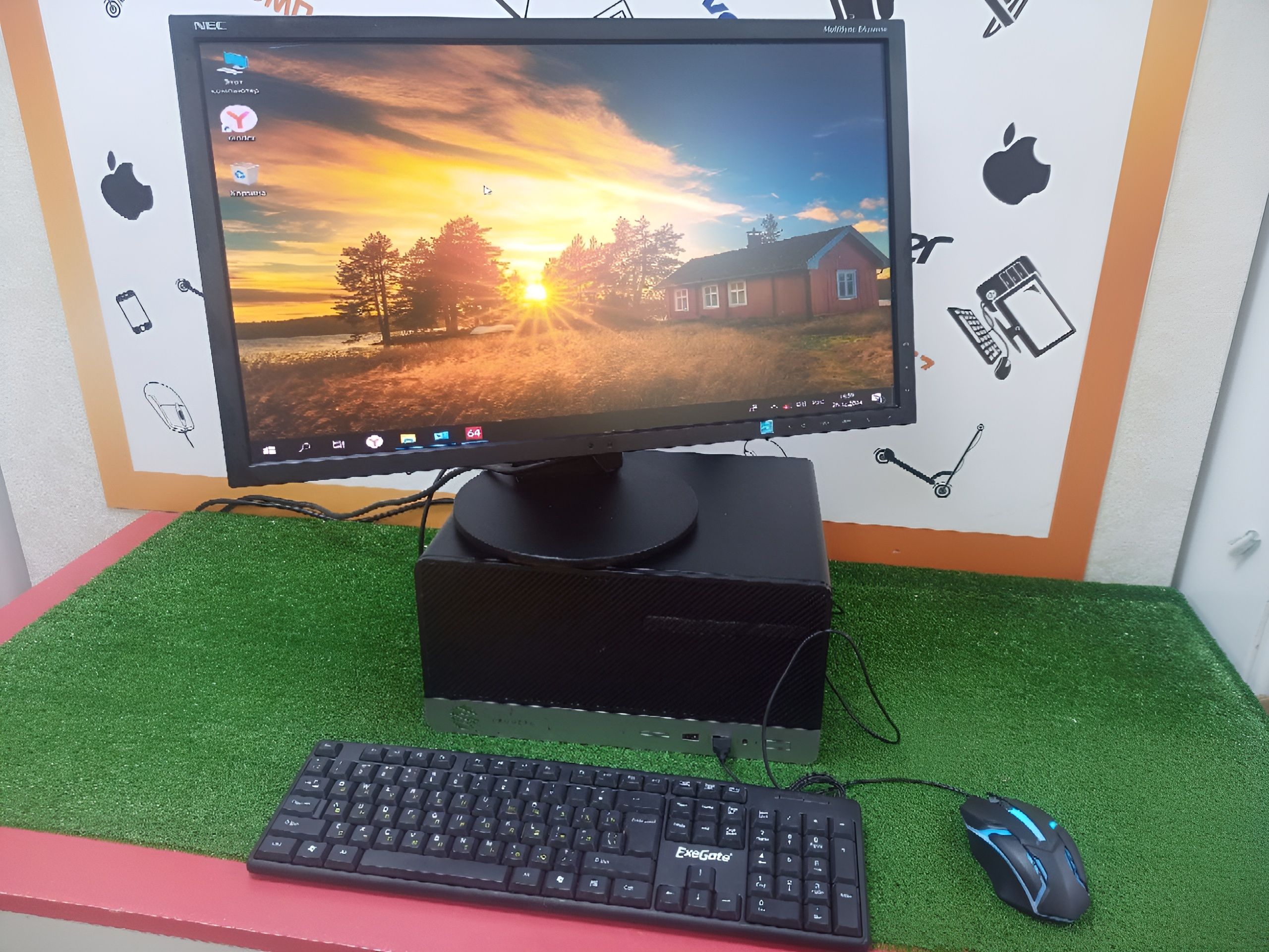 HPСистемныйблокProDesk400G4cмониторомfullhd(IntelCorei3-6100,RAM8ГБ,SSD240ГБ,IntelUHDGraphics630,),черно-серый