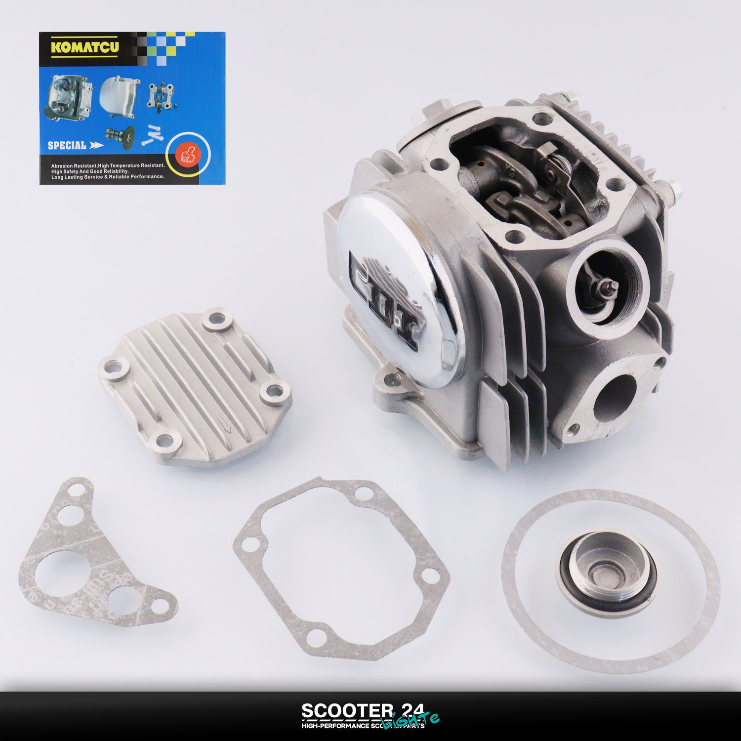 Головка цилиндра на мопед Alpha / Delta (Альфа / Дельта / Орион Омакс ТТР) 139FMB / TTR 125 (в сборе) ( 54) (d 20/23) 154FMI "KOMATCU"