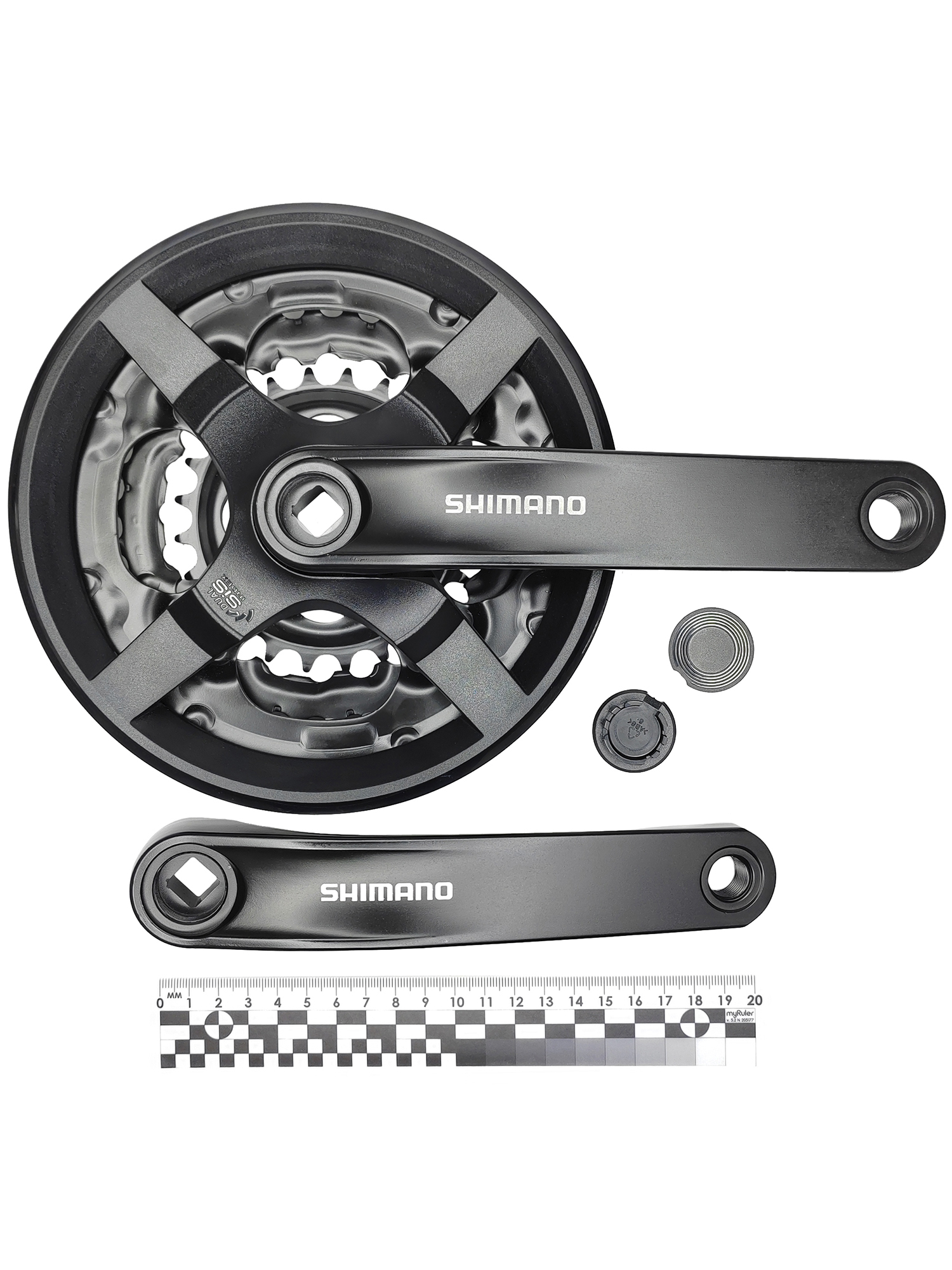 Shimano Шатуны для велосипедов FC-TY301, шатун 170 мм, под квадрат, звезды 42/34/24, с защитой, черный — Товары для велоспорта — фото 7