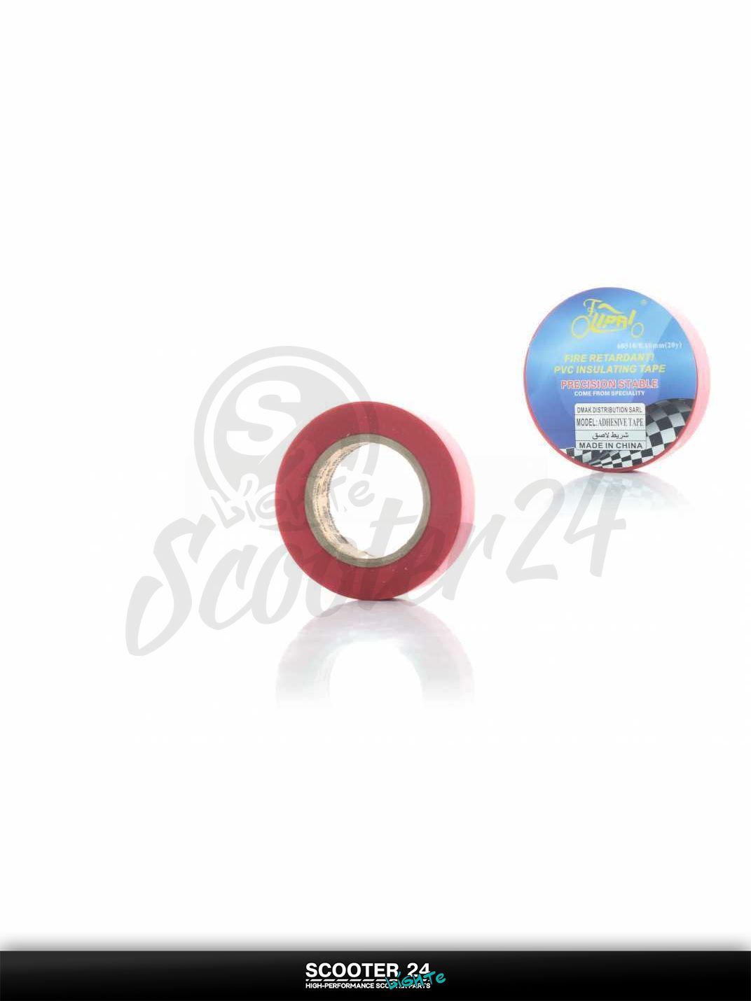 Изолента универсальная для мототехники ПВХ, 10mm, 20m "LIPAI" (красная)