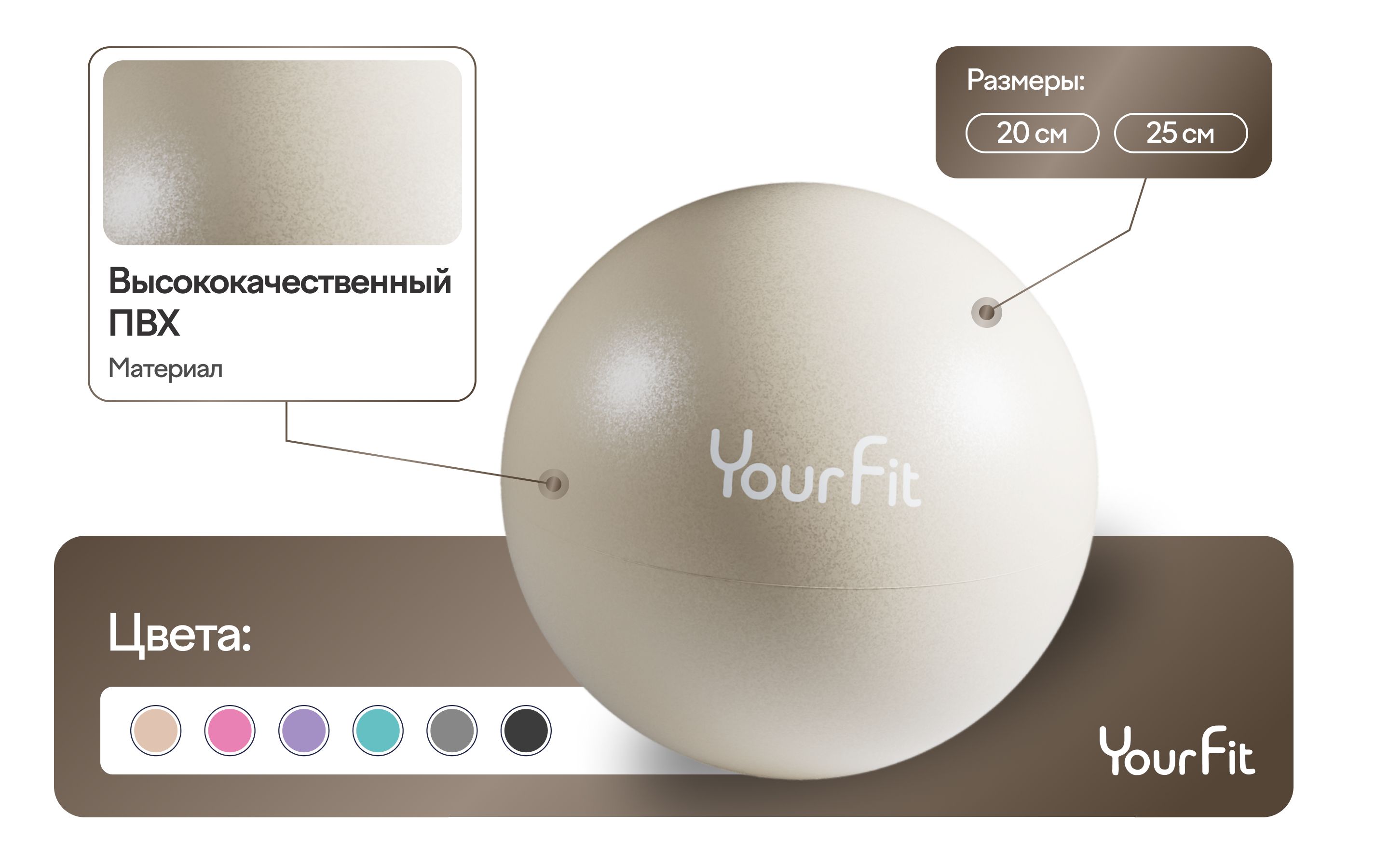Мяч для пилатеса / 25 см / YourFit(图3)