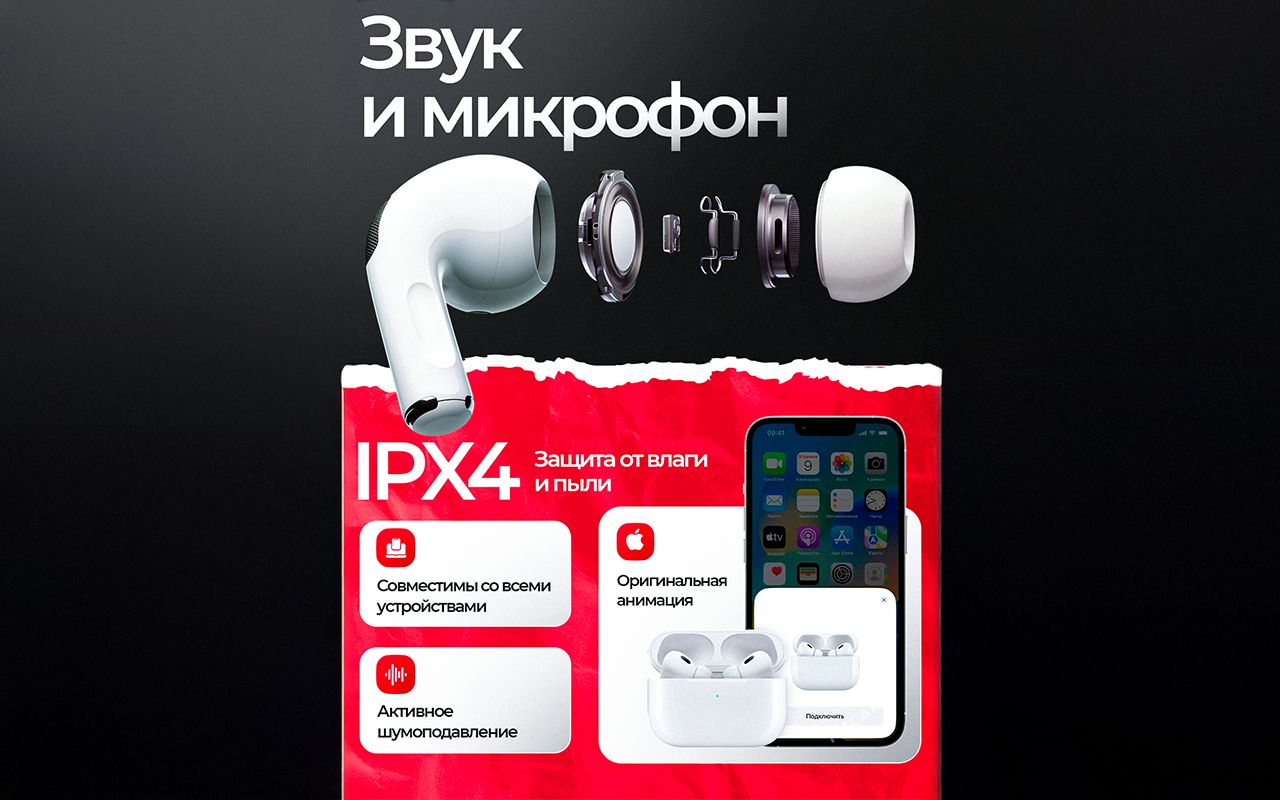 Беспроводные наушники TWS Pro с микрофоном Bluetooth для смартфона Iph(图1)