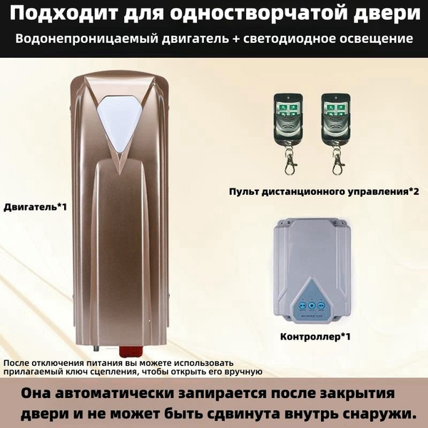 Устройство для открывания и закрывания распашных дверей с дистанционным ...