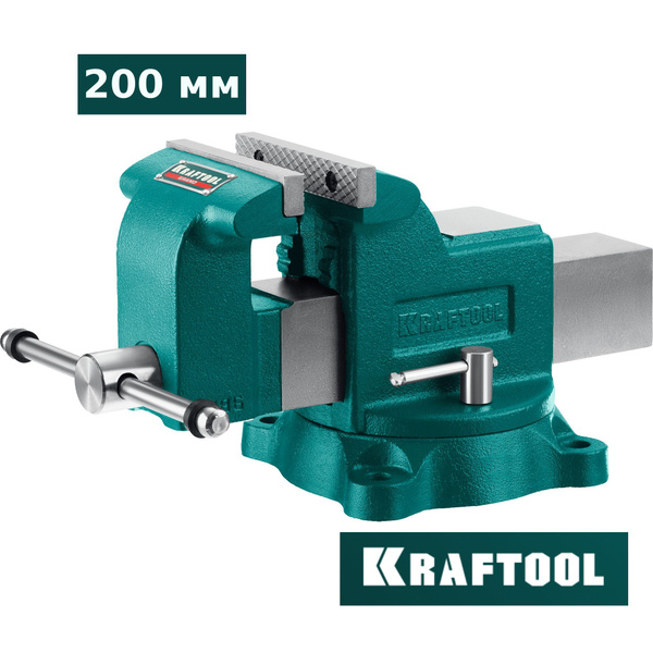 Тиски слесарные поворотные настольные с наковальней KRAFTOOL GRAND 200 ...