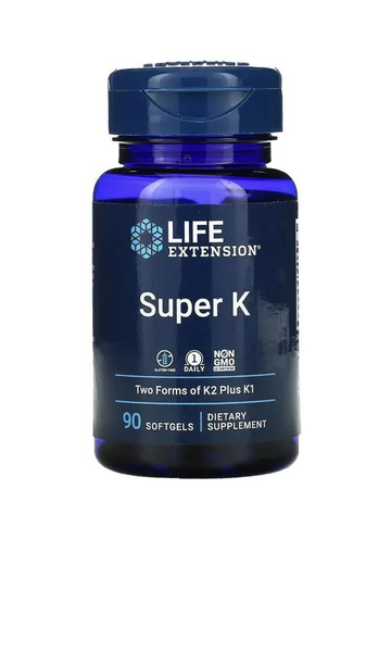 Супер К (витамины К-2 и К-1) LIFE EXTENSION Super K 90 капсул купить на ...