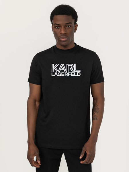 Футболка Karl Lagerfeld, размер 48, 50, цвет черный, белый, 100% хлопок ...