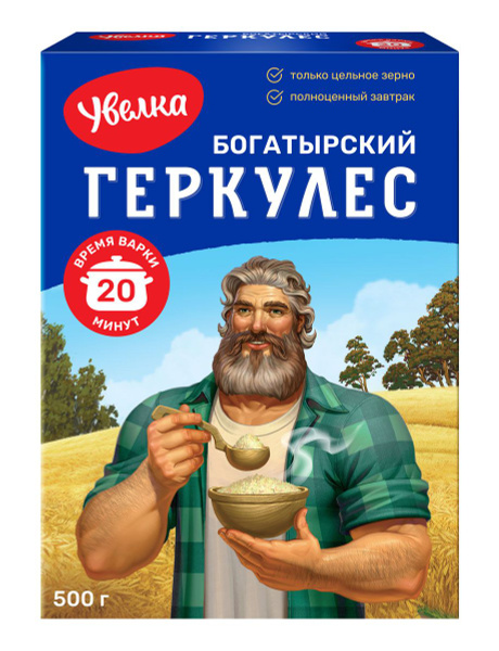 Геркулес Увелка Богатырский 20 минут, 500 г - купить с доставкой по ...