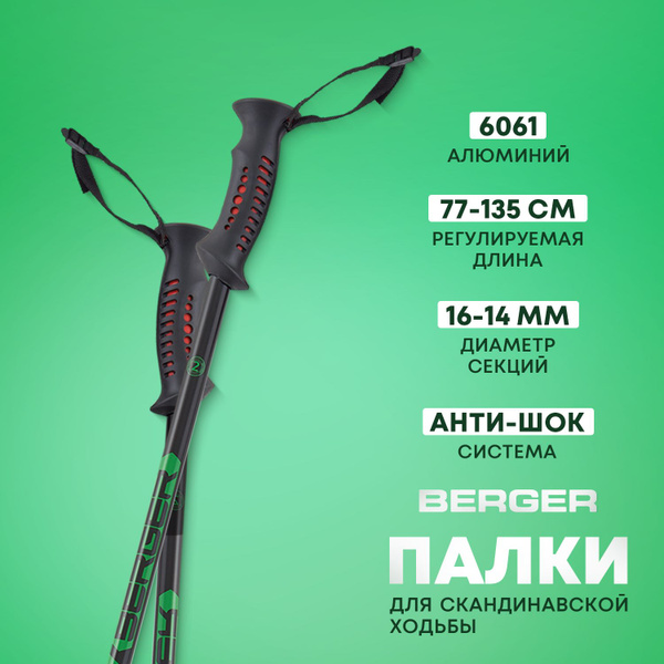 Палки для скандинавской ходьбы BERGER Oxygen треккинговые ...