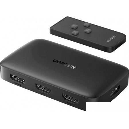 Ugreen KVM-переключатель CM332 80125 4 x HDMI (с пультом ДУ, черный ...