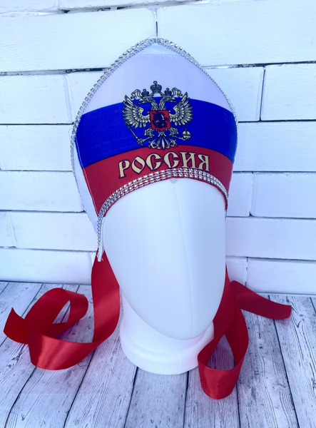 Кокошник с Флагом и гербом. Со стразами. Взрослый размер. - купить по ...