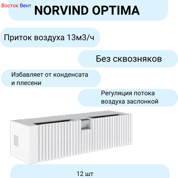 Приточный клапан Norvind Optima 12 шт стеновой в сборе - купить по ...