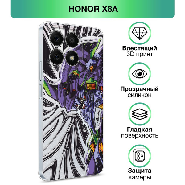 Чехол на Honor X8A / Хонор X8A прозрачный силиконовый с принтом аниме ...