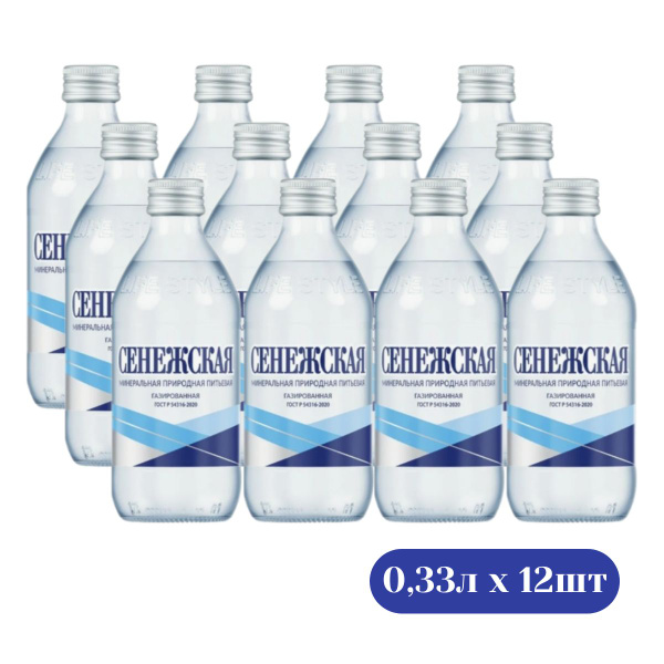 Сенежская Вода Минеральная Газированная 330мл. 12шт - купить с ...