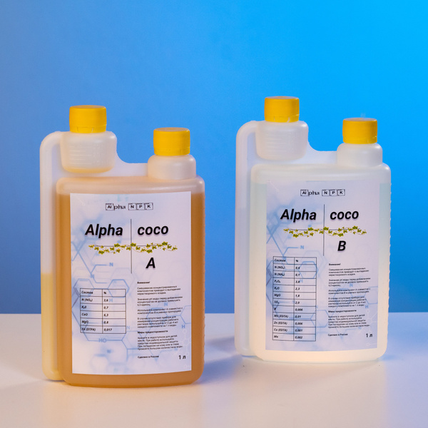 Удобрение для кокосового субстрата Alpha NPK (Альфа НПК) Coco A&B 1 ...